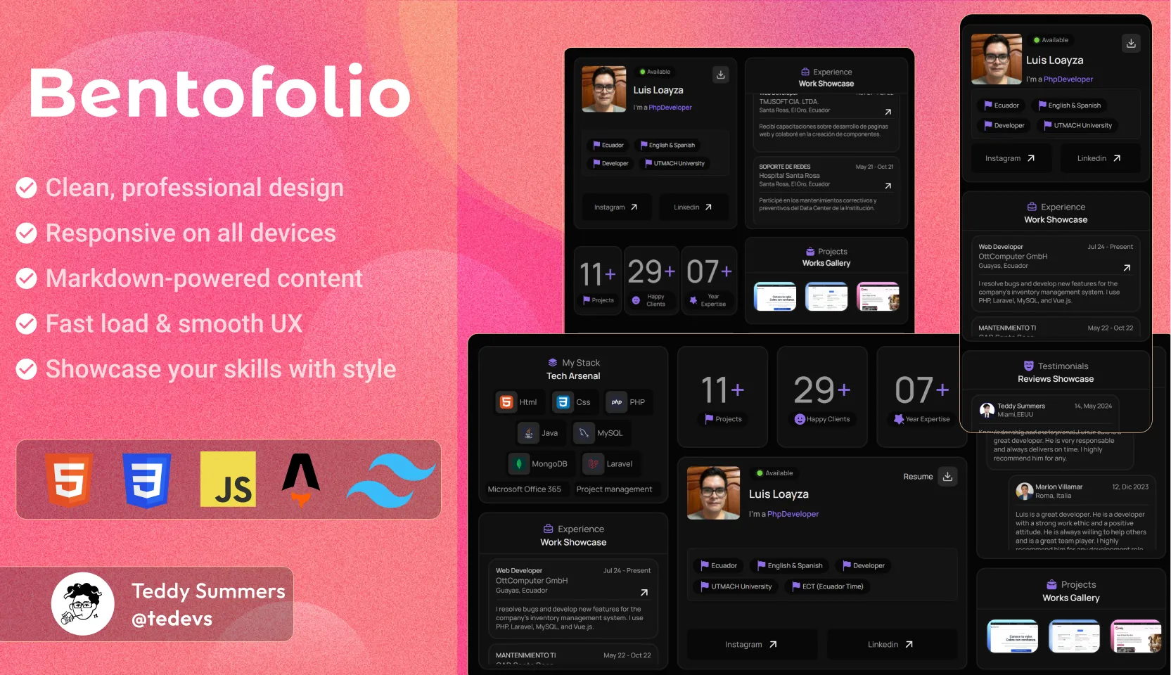 🍭 Bento Grid Portfolio